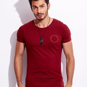 Wholesale Burgundy t-shirt for men with inscription