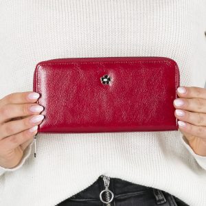 Wholesale Red women's zipper wallet