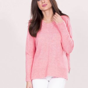 Wholesale Pink sweater with longer back