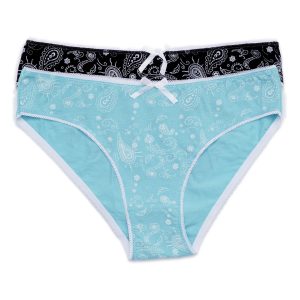 Wholesale Women's Cotton Briefs with 2-Pack Pattern Black and Marine