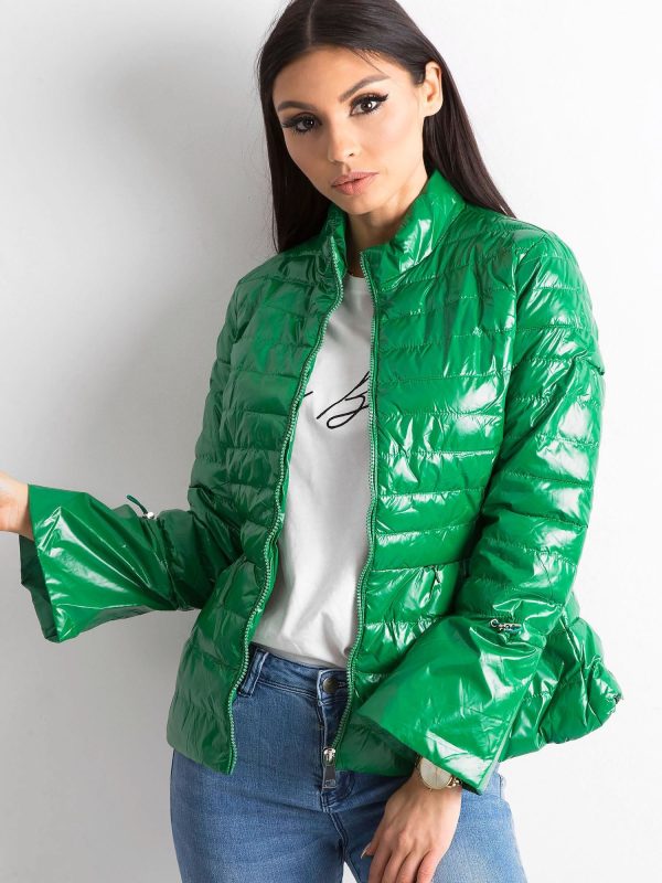 Wholesale Green jacket with wide sleeves