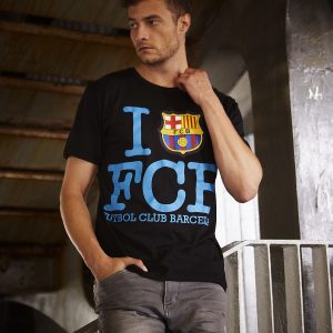 Wholesale FC BARCELONA men's black t-shirt