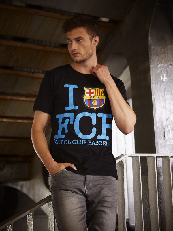 Wholesale FC BARCELONA men's black t-shirt