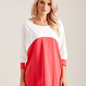 Wholesale Ecru-coral oversized blouse