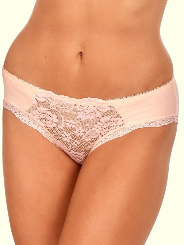 Wholesale Peach Cotton Briefs with Lace