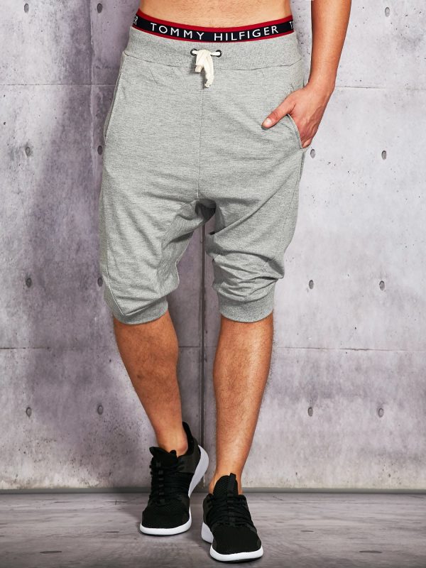 Wholesale Grey sweatshirt shorts for men with welts