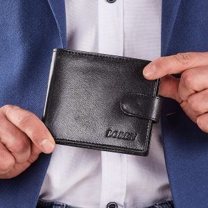 Wholesale Men's Black Horizontal Flip Wallet