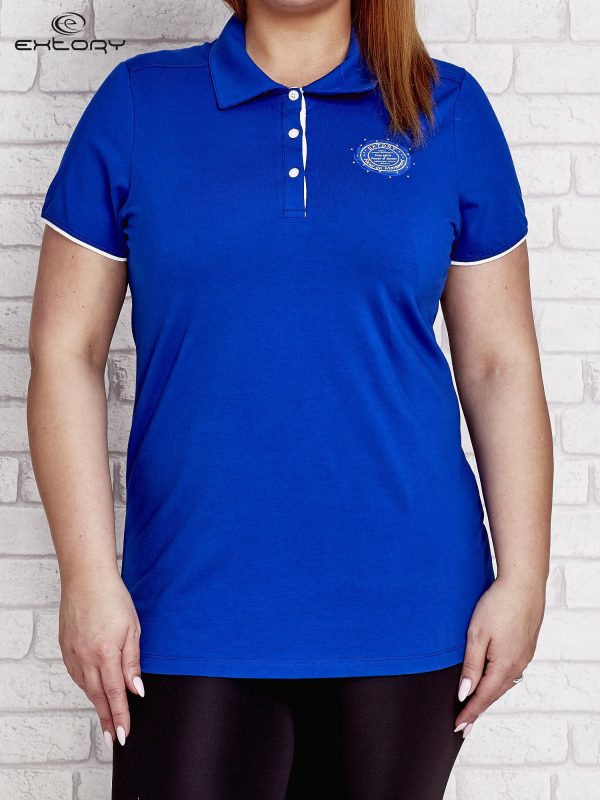 Wholesale Dark Navy Plus Size Women's Polo Shirt