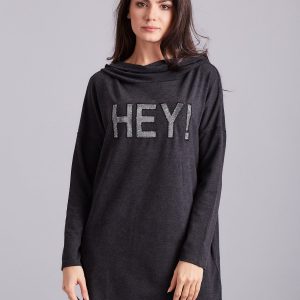 Wholesale Dark Grey Hooded Dress