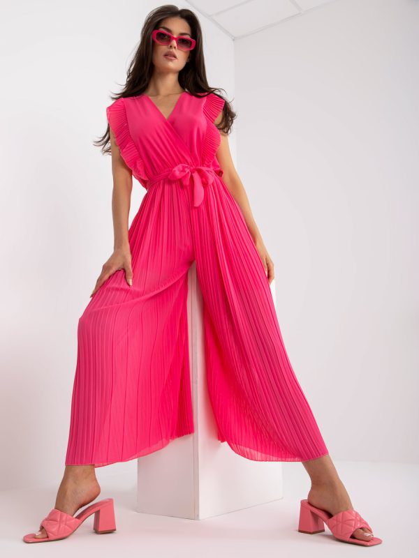 Wholesale Pink elegant jumpsuit with binding