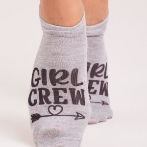 Wholesale Grey women's foot with print GIRL CREW