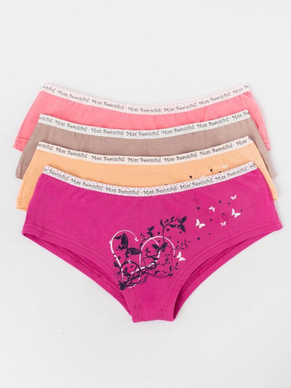 Wholesale Colorful panties shorts with print 4-pack