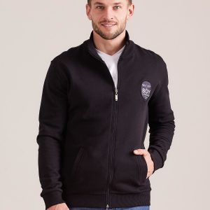 Wholesale Men's black zipper sweatshirt