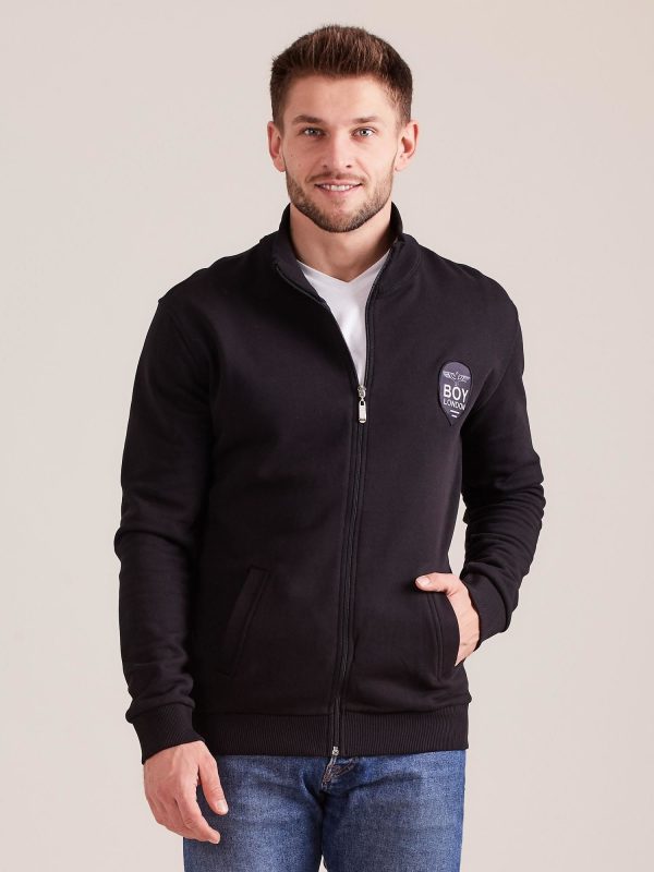 Wholesale Men's black zipper sweatshirt