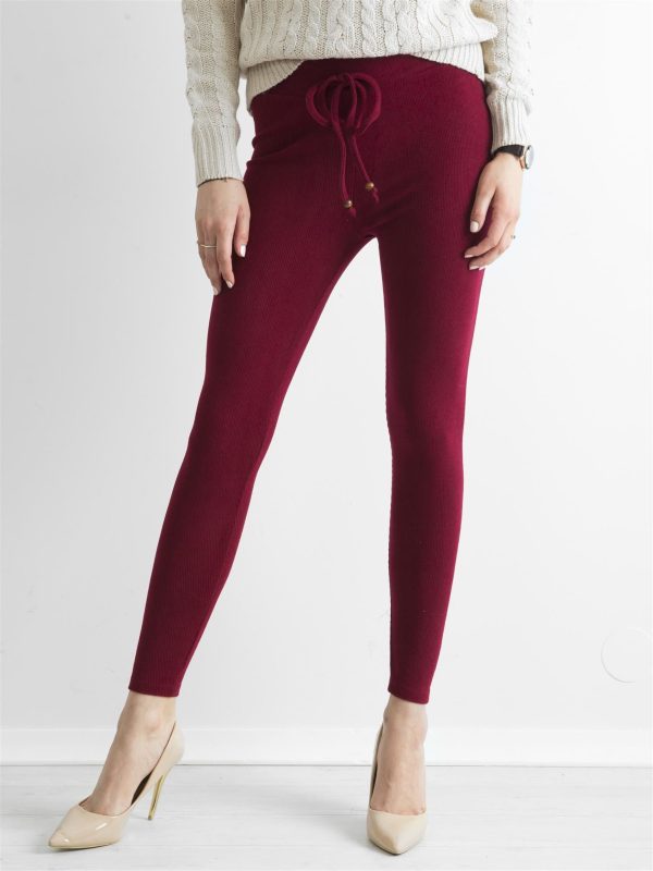 Wholesale Burgundy corduroy leggings