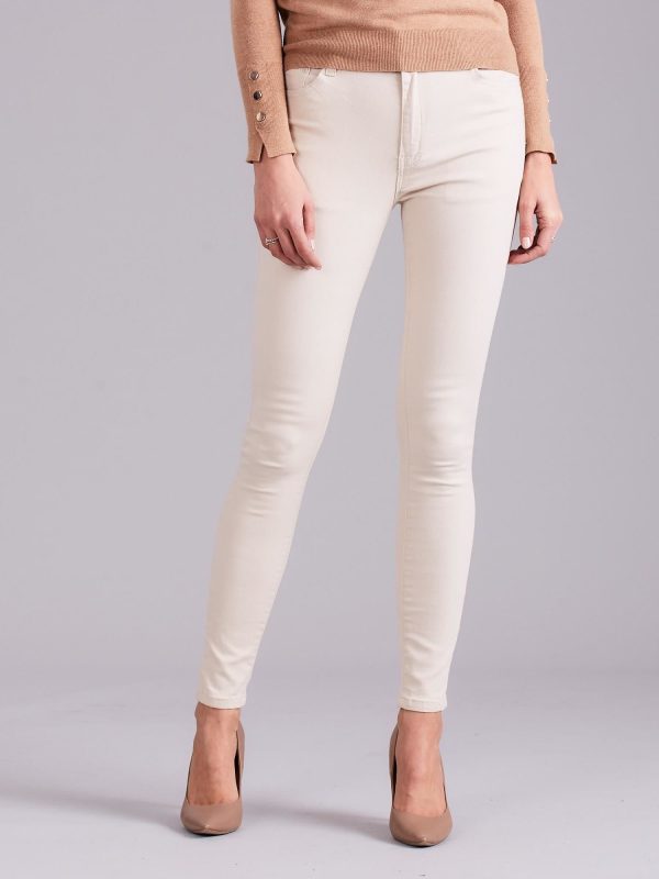 Wholesale Light beige denim pants