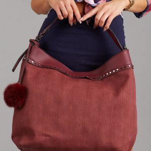 Wholesale Burgundy bag with ribbed