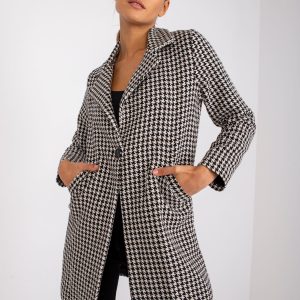 Wholesale Women's white and black coat with lining Louise RUE PARIS