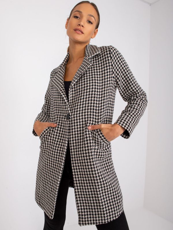 Wholesale Women's white and black coat with lining Louise RUE PARIS