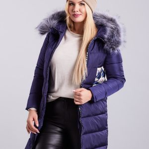 Wholesale Plus Size Blue Quilted Winter Jacket