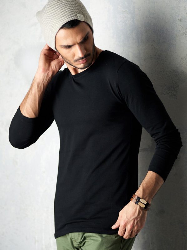 Wholesale Black blouse for men's longsleeve