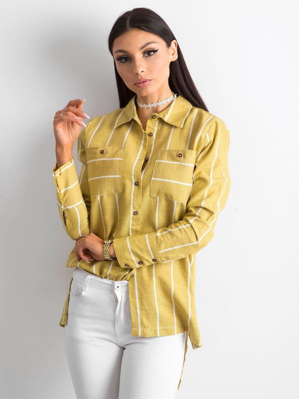 Wholesale Olive Striped Shirt