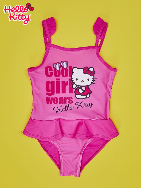 Wholesale Light pink swimsuit for girl HELLO KITTY