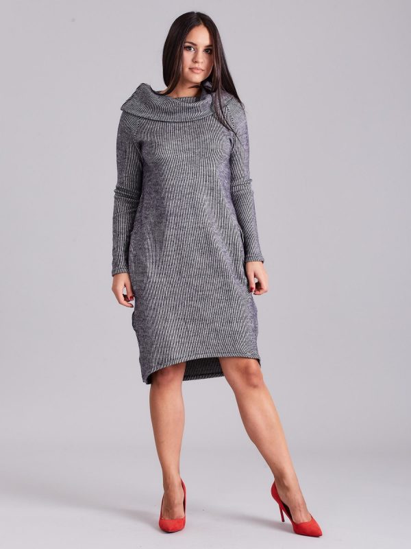 Wholesale Grey dress for women with stripes