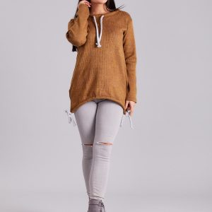 Wholesale Light brown striped sweatshirt