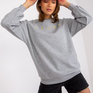 Wholesale Grey melange sweatshirt with Damiette inscription