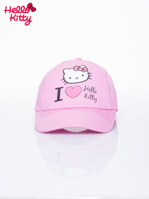 Wholesale Pink baseball cap for girl with HELLO KITTY motif