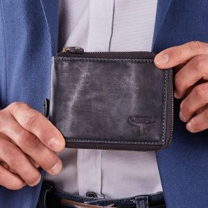 Wholesale Dark Blue Men's Horizontal Wallet