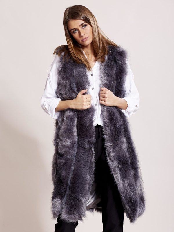 Wholesale Grey Faux Fur Vest