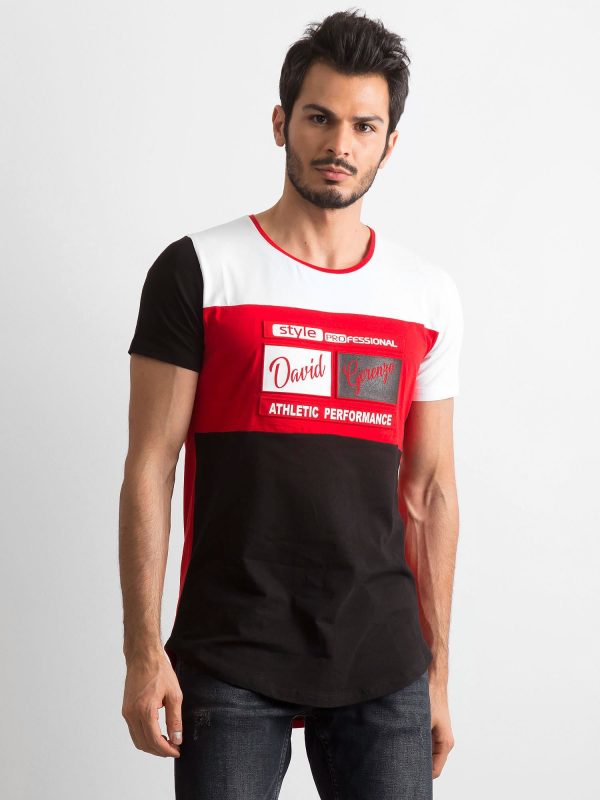 Wholesale White and red t-shirt for men