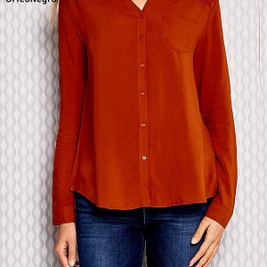 Wholesale Brick blouse with embroidered pattern