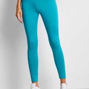 Wholesale Long lightly insulated sports leggings dark green