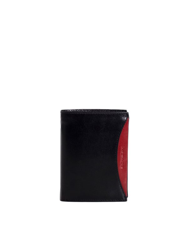 Wholesale Black and Red Genuine Leather Men's Vertical Wallet