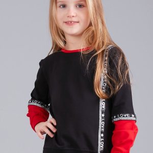 Wholesale Black girl sweatshirt with applique and subtitles