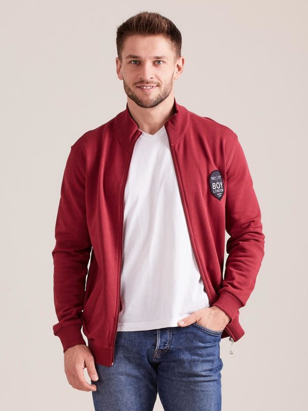 Wholesale Burgundy zipper sweatshirt for men