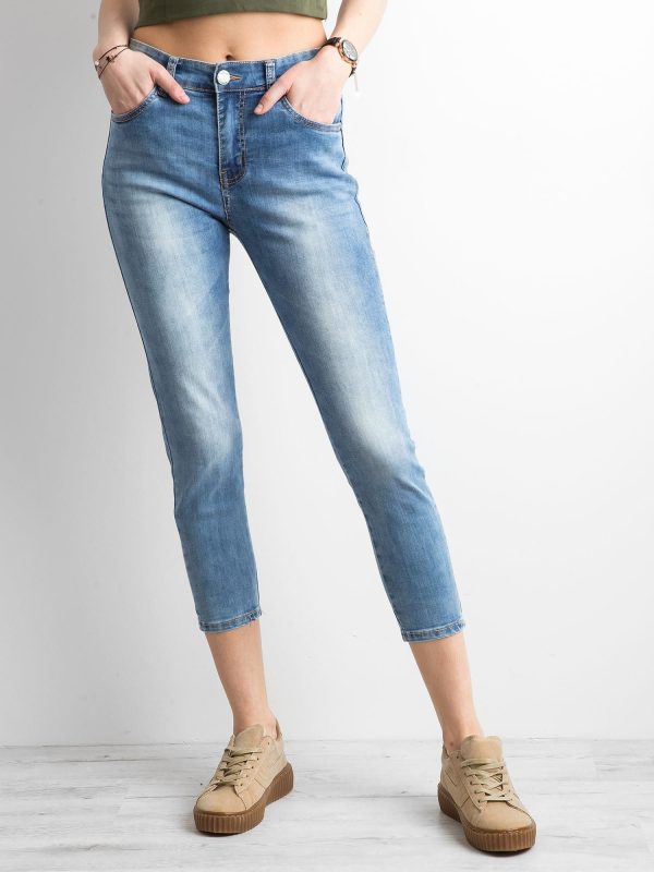 Wholesale Blue straight cut jeans