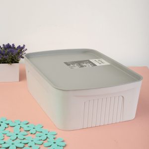 Wholesale Light Grey Matte Plastic Container With Lid