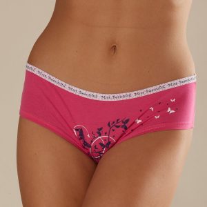 Wholesale Dark pink print shorts panties