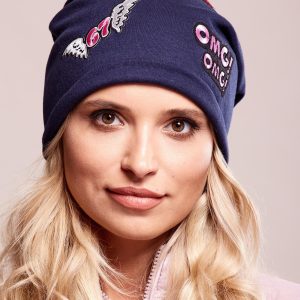 Wholesale Navy blue hat with patches