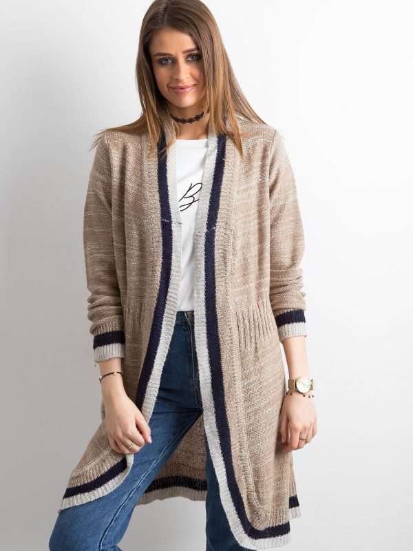 Wholesale Beige long knitted sweater