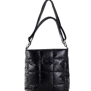 Wholesale LUIGISANTO Black Quilted Wide Strap Shoulder Bag
