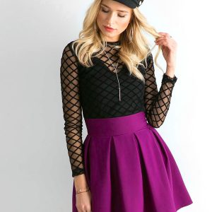 Wholesale Purple flared skirt