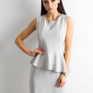 Wholesale Grey dress with a basque