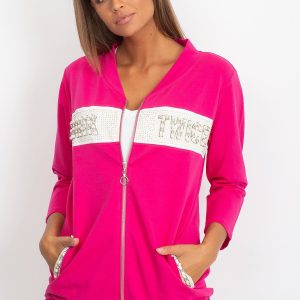 Wholesale Pink sweatshirt with applique