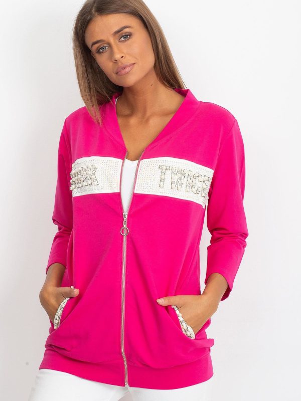 Wholesale Pink sweatshirt with applique