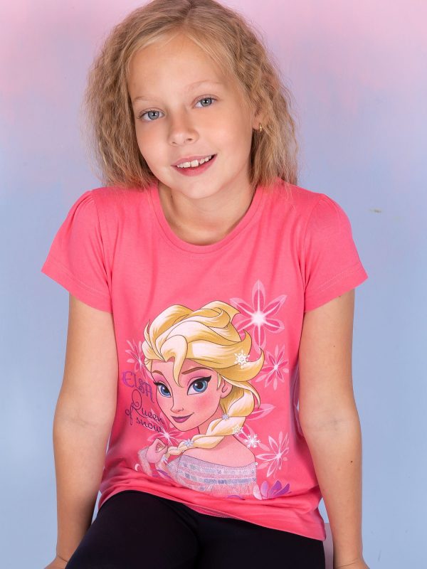 Wholesale Coral t-shirt for girl FROZEN